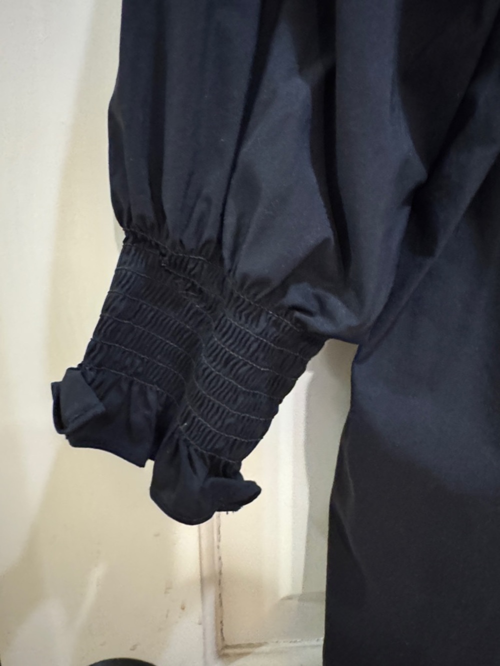 Black Ruffled Collar Tunic Dress - Picture 5 of 5